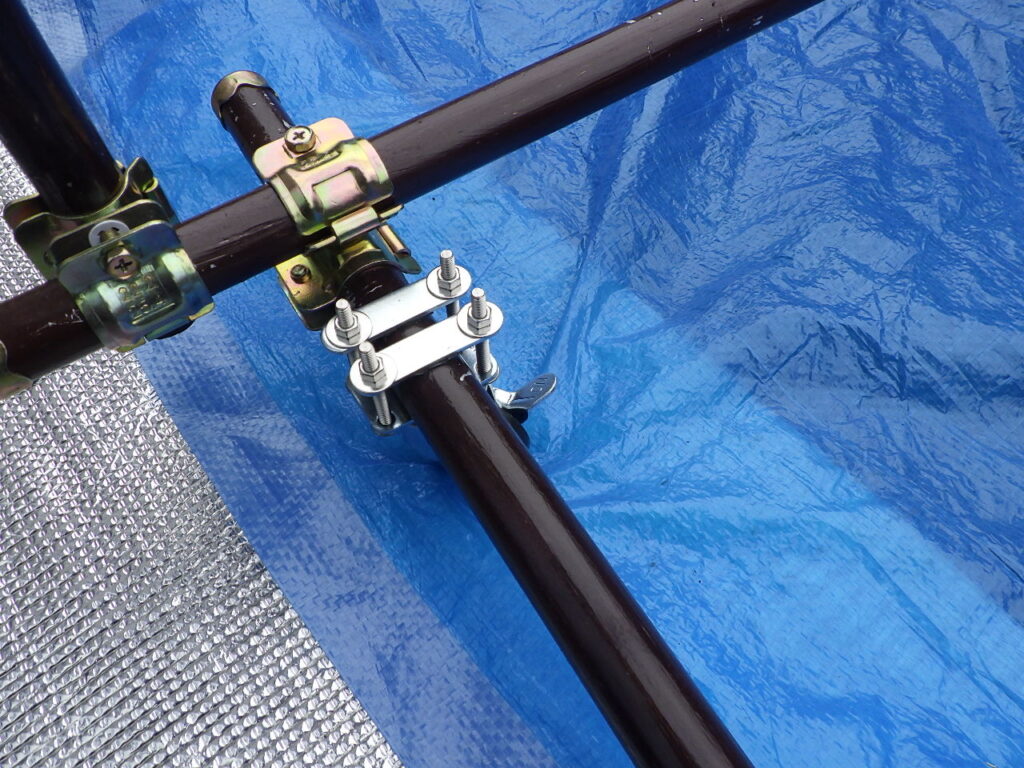 移動できるソーラーパネル用単管架台の車輪製作